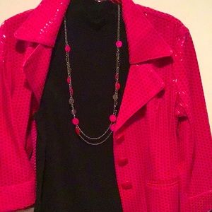 Double Chain Hot Pink Necklace